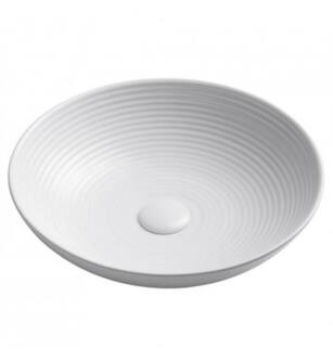 Kraus KCV-203GWH Viva 16 1/2" Round Porcelain Ceramic Bathroom Vessel Sink in White