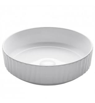 Kraus KCV-201GWH Viva 15 3/4" Round Porcelain Ceramic Bathroom Vessel Sink in White