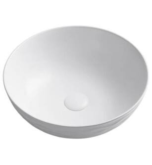 Kraus KCV-200G Viva 16 1/2" Round Porcelain Ceramic Bathroom Vessel Sink and Pop-up Drain