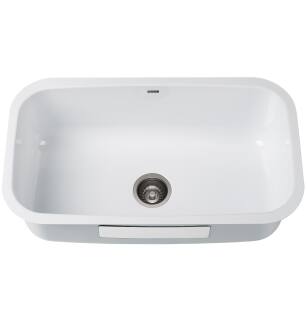 Kraus KEU14WHITE Pintura 31 1/2" Single Bowl Undermount Enameled Stainless Steel Rectangular Kitchen Sink