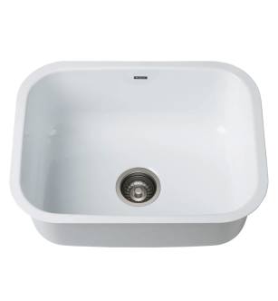 Kraus KEU12WHITE Pintura 23" Single Bowl Undermount Stainless Steel Rectangular Kitchen Sink