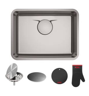 Kraus KD1US25B Dex 24 3/4" Single Bowl Undermount Stainless Steel Rectangular Kitchen Sink