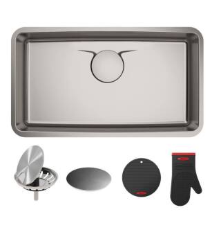 Kraus KD1US33B Dex 32 7/8" Single Bowl Undermount Stainless Steel Rectangular Kitchen Sink