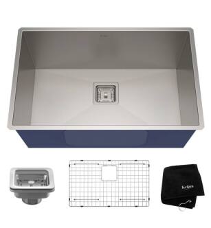 Kraus KHU29 Pax 28 1/2" Single Bowl Undermount Stainless Steel Rectangular Kitchen Sink