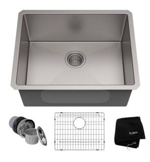 Kraus KHU101-23 23" Single Bowl Undermount Stainless Steel Rectangular Kitchen Sink