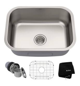 Kraus KBU12 23" Single Bowl Undermount Stainless Steel Rectangular Kitchen Sink