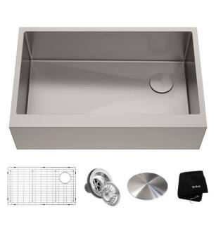 Kraus KHF410-33 Standart Pro 32 7/8" Single Bowl Undermount Stainless Steel Rectangular Kitchen Sink