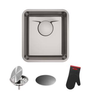 Kraus KD1US17B Dex 16 7/8" Single Bowl Undermount Stainless Steel Kitchen Sink