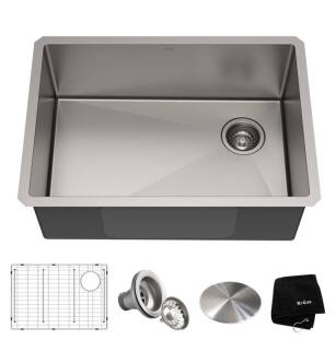 Kraus KHU110-27 Standart Pro 27" Single Bowl Undermount Stainless Steel Rectangular Kitchen Sink