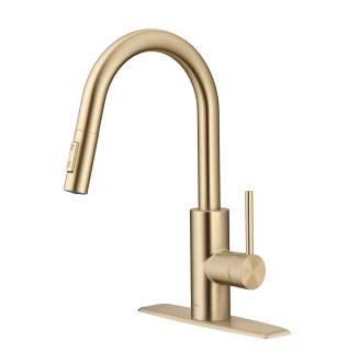 Kraus KPF-2620SFACB Oletto 1.75 Gpm Single Hole Pull Down Kitchen Faucet in Spot Free Antique Champagne Bronze