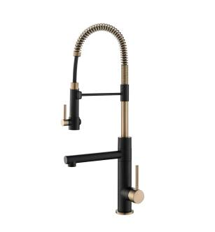 Kraus KPF-1603SFACB Artec Pro 2-Function Commercial Style Pre-Rinse Kitchen Faucet With Pull-Down Spring Spout And Pot Filler in Spot Free Antique Champagne Bronze
