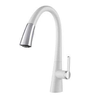 Kraus KPF-1673CHWH Nolen™ Single Handle Pull-Down Kitchen Faucet With Dual Function Spray Head in Chrome / White