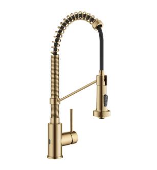Kraus KSF-1610BB Bolden 1.8 Gpm Single Hole Pre-Rinse Pull Down Kitchen Faucet in Brushed Brass
