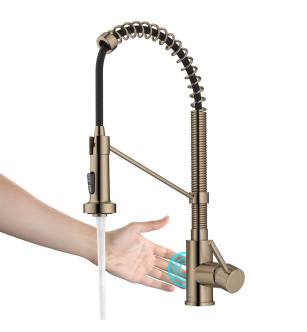 Kraus KSF-1610SFACB Bolden 1.8 Gpm Single Hole Pre-Rinse Pull Down Kitchen Faucet in Spot Free Antique Champagne Bronze
