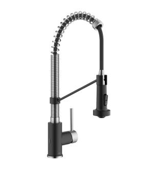 Kraus KSF-1610SFSMB Bolden 1.8 Gpm Single Hole Pre-Rinse Pull Down Kitchen Faucet in Spot Free Stainless Steel/Matte Black