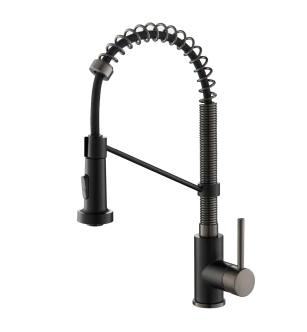 Kraus KPF-1610MBSB Bolden 1.8 Gpm Single Hole Pre-Rinse Pull Down Kitchen Faucet in Matte Black/Black Stainless