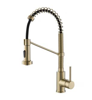 Kraus KPF-1610SFACB Bolden 1.8 Gpm Single Hole Pre-Rinse Pull Down Kitchen Faucet in Spot Free Antique Champagne Bronze