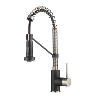 Kraus KPF-1610SFSMB Bolden 1.8 Gpm Single Hole Pre-Rinse Pull Down Kitchen Faucet in Spot Free Stainless Steel / Matte Black