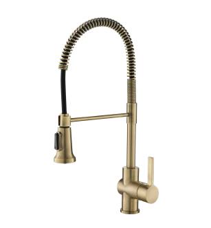 Kraus KPF-1690BGMB Britt Pull-Down Spray Kitchen Faucet With 3 Function Sprayer And High Arc Spout - Escutcheon Included in Brushed Gold/Matte Black