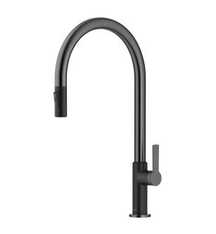 Kraus KPF-2821MBSFSB Oletto 1.8 Gpm High Arc Single Handle Pull Down Kitchen Faucet in Matte Black / Spot Free Black Stainless