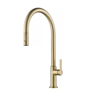 Kraus KPF-2821SFACB Oletto 1.8 Gpm High Arc Single Handle Pull Down Kitchen Faucet in Spot Free Antique Champagne Bronze