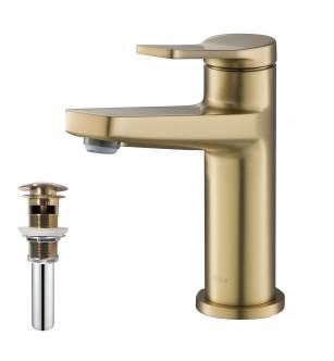Kraus KBF-1401SFS-PU-11SN Indy 1.2 Gpm Single Hole Bathroom Faucet With Pop-Up Drain Assembly in Spot Free Stainless Steel