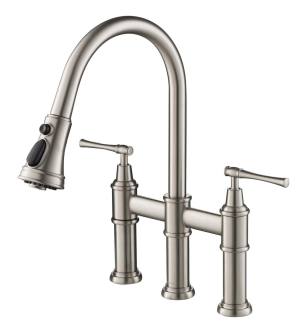 Kraus KPF-3121SFS Allyn 1.8 Gpm Bridge Pull Down Kitchen Faucet in Spot Free Stainless Steel