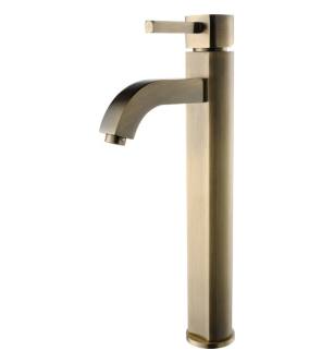 Kraus FVS-1007AB Single Hole Vessel Bathroom Faucet From The Ramus Collection Less Drain Assembly in Antique Brass