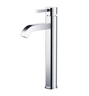 Kraus FVS-1007CH Single Hole Vessel Bathroom Faucet From The Ramus Collection Less Drain Assembly in Chrome