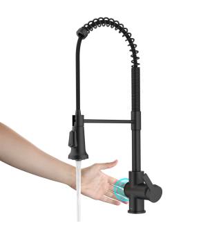 Kraus KSF-1691MB Britt 1.8 Gpm Touchless Sensor Single Handle Pull Down Kitchen Faucet in Matte Black