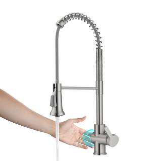 Kraus KSF-1691SFS Britt 1.8 Gpm Touchless Sensor Single Handle Pull Down Kitchen Faucet in Spot Free Stainless Steel