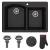 Kraus KGD-50BLACK Forteza&#8482; 33" Composite Granite Kitchen Sink For Undermount Or Countertop Installation - Strainers, Oven Mitt, And Trivet Included in Black