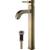 Kraus FVS-1007-PU-10AB Ramus Single Hole Vessel Bathroom Faucet - Metal Pop-Up Drain Included in Antique Brass