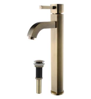 Kraus FVS-1007-PU-10ORB Ramus Single Hole Vessel Bathroom Faucet - Metal Pop-Up Drain Included in Oil Rubbed Bronze