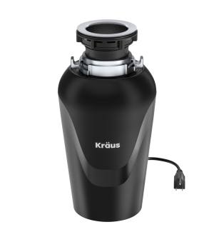 Kraus KWD100-75MBL Wasteguard 3/4 Hp Continuous Garbage Disposal in Black