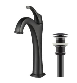 Kraus KVF-1200MB Arlo 1.2 Gpm Deck Mounted Bathroom Faucet With Pop-Up Drain in Matte Black