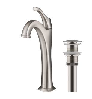 Kraus KVF-1200SFS Arlo 1.2 Gpm Deck Mounted Bathroom Faucet With Pop-Up Drain in Spot-Free Stainless Steel