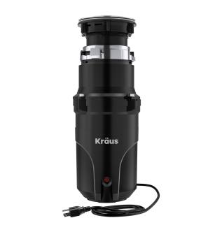 Kraus KWD100-33MBL Wasteguard 1/3 Hp Continuous Garbage Disposal in Black