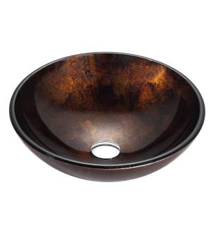 Kraus GV-684-ORB 16-1/2" Pluto Glass Vessel Bathroom Sink - Includes Pop-Up Drain And Mounting Ring - Less Faucet in Oil Rubbed Bronze