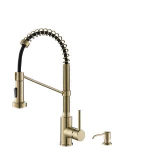 Kraus KPF-1610-KSD-53SFACB Bolden 1.8 Gpm Single Hole Pull-Down Faucet - Includes Soap Dispenser in Spot Free Antique Champagne Bronze