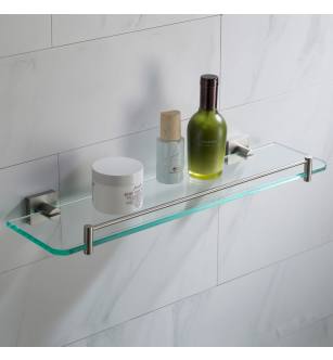 Kraus KEA-17745BN Ventus 20" Brass And Glass Bathroom Shelf in Brushed Nickel