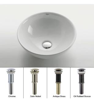 Kraus KCV-141-AB 15-3/4" Ceramic Vessel Bathroom Sink - Includes Pop-Up Drain in Antique Brass