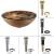 Kraus GV-651-AB 16-1/2" Ares Glass Vessel Bathroom Sink - Includes Pop-Up Drain And Mounting Ring in Antique Brass