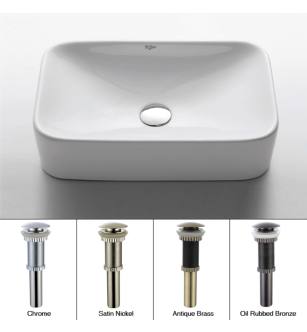 Kraus KCV-122-ORB 19-1/4" Ceramic Vessel Bathroom Sink - Includes Pop-Up Drain in Oil Rubbed Bronze