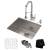 Kraus KHU101-23-1610-53CH Standart Pro 23" Undermount Single Basin Stainless Steel Kitchen Sink With Deck Mounted 1.8 (Gpm) Pre-Rinse Kitchen Faucet With Soap Dispenser in Chrome