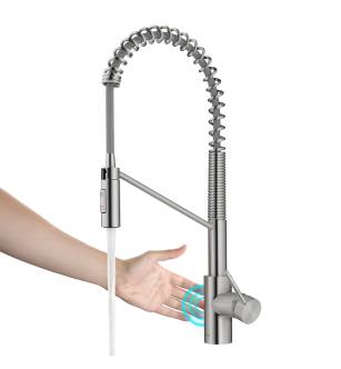 Kraus KSF-2631SFS Oletto 1.8 Gpm Touchless Sensor Single Handle Pull Down Kitchen Faucet With Quickdock Top Mount Assembly in Spot Free Stainless Steel