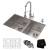 Kraus KHU103-33-1610-53CH Standart Pro 33" Undermount Double Basin Stainless Steel Kitchen Sink With Deck Mounted 1.8 (Gpm) Pre-Rinse Kitchen Faucet With Soap Dispenser in Chrome