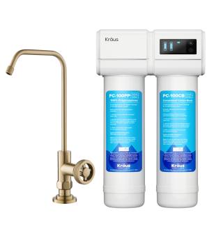 Kraus FS-1000-FF-101BG Urbix 1 Gpm Cold Water Dispenser With Purita Filter System in Brushed Gold