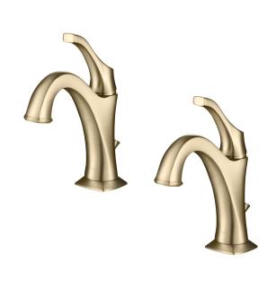 Kraus KBF-1201BG-2PK Pack Of (2) Arlo 1.2 Gpm Single Hole Bathroom Faucet With Pop-Up Drain Assembly in Brushed Gold
