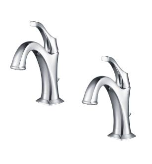 Kraus KBF-1201CH-2PK Pack Of (2) Arlo 1.2 Gpm Single Hole Bathroom Faucet With Pop-Up Drain Assembly in Chrome